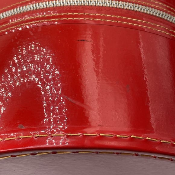 Vtg 60's Hat Wig Box Luggage Travel Carry Case Retro Mod Round Zipper Handle - Picture 12 of 12